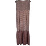 American Eagle  Strapless Maxi Dress With Side Slit Sz XL Pink Floral Smocked Photo 1