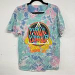 Pink Floyd  Blue & Green Tie Dye Short Sleeve Tee Shirt Womens L London 1973 Top Photo 0