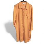 The Drop Linen Shirt Dress XL Mango Orange Button Up Photo 4