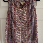 Modcloth Womens Small Pink Paisley Podcast Sleeveless Top Artsy Boho Photo 0