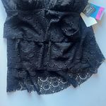 NWT Swim Solutions Triple Tier Tankini Top Black Crochet Size 10 NEW Photo 2