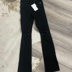 ZARA Split Hem Skinny Black Distressed Jeans Photo 2