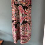 Karin Stevens Womens Size Medium Pink Paisley Cap Sleeve Stretch Shift Dress Photo 1