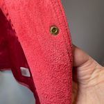 David Brooks Suede Jacket Red Snap Front Moto Minimalist Women's Sz Large Petite Photo 13