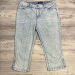 Bandolino  Blue & White Striped Cropped Women's Mandie Stretchy Jeans Size 6P Photo 0