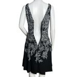 Ralph Lauren Lauren Dress Womens 4 Black White Fit & Flare Dark Floral Flowers Photo 3