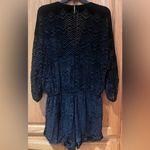 Twelfth Street by Cynthia Vincent‎ Geometric Black Silk Velvet Romper Size Large Photo 5