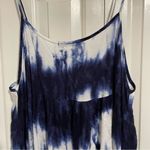 Chris & Carol  Plus Navy Blue Tie Dye Spaghetti Strap Summer Dress Tiered Midi 1X Photo 4