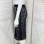 i Jeans by Buffalo Laser Cut Pencil Skirt Black White Small Photo 2