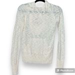 SO  sz XS juniors slubbed hooded sweater ivory ribbed trim one pocket long sleeve Photo 9