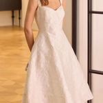 Rihoas White Sweetheart Neck Jacquard Midi Dress Size M Photo 0