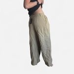 19 Cooper  NWT Pinstripe Wide Leg Pants In Khaki Stripes Photo 3