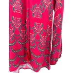 Sundance Red Floral Print Peasant Blouse XS Boho Tassel Top Long Sleeve Photo 1
