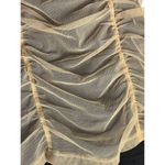 Twelve by Twelve Dress Women's Size Small Mini Ruched Ruffle Tan Black Cocktail Photo 2