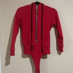 BEN TAVERNITI UNRAVEL PROJECT Red Hoodie Bodysuit Small Photo 2