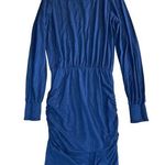 Sundry  Womens Round Neck ruched bottom Navy bodycon dress. Photo 0