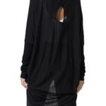 All Saints Size 4 Cowl Neck Sweater Charcoal Gray Cotton Convertible Cardigan Photo 2