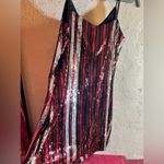 Party mini dress Sequin Striped Y2K BAR lll slip red, black,gold, silver sequins Purple Size L Photo 4