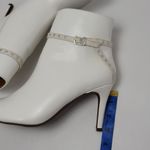 Rouge Helium  Eva Pointed Toes Ankle Heels Side Zip Stud Booties White Size 9 M Photo 4