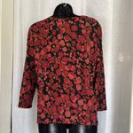 Women's Red and Black Patterned Top Sz: M Size M Photo 1