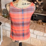 Source Unknown Orange Plaid Sleeveless Top and Bright Jacket Photo 2