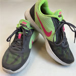Nike Revolution 3 Women's Gray/Neon Pink/Green Size 9.5 Mesh Lace Up Running Photo 0