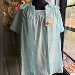 Vintage NOS 60s Katz Kittens cotton eyelet lace nightgown robe set, size medium Blue Photo 0