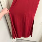 Popilush Shapewear Lace V Neck Side Slit Slimming Maxi Slip Dress Size Medium Red Photo 5