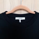 frame denim Frame Frankie Top Size M Black Organic Cotton Puff Sleeve Parisian Quiet Luxury Photo 3