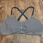 Xhilaration  Lace-Up Back Bikini Top Blue Striped Photo 0