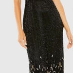 Mac Duggal  5796 Womens Black High Neck Embellished Column Dress Runs Small Photo 1
