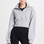 Alo Yoga Grey Cropped Quarter Zip Photo 0