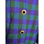 plaid blazer 1980s boxy purple blue green Size 12 Photo 2