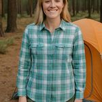 Eddie Bauer  Plaid Button-Up Shirt Gorpcore Outdoors Camping Hiking Size S Photo 0