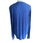 Nautica Cable knit Crewneck Sweater Royal Blue Large Photo 8
