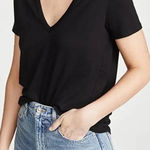 Veronica Beard Cindy V Neck High Low Tee In Black Size Small Photo 0