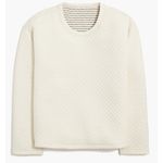 NWT J. Crew Factory Sz M Oversized Reversible Quilted Pullover Cream Gray BY985 Size M Photo 0