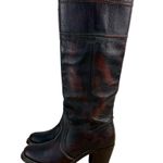 Frye Jane Tall Riding Boots Block Heel Stitch Leather Antique Brown Sz 5.5 Photo 2