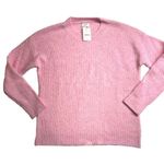 J.Crew  L Ribbed Boyfriend Crewneck Sweater Extra-soft Yarn Heather Petal Pink Photo 3