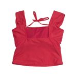 Janela Bay Thick Strap Tankini Top Swim Swimwear Bikini Short Sleeve Neon Melon Pink Size M Photo 3