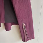 Wilfred Montesson Crepe Moto Jacket Sz 2, Maroon/Black Colorblock EUC Photo 4