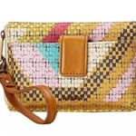 Fossil  Print Phone Wristlet Bright Tech Zip Around Wallet Clutch SL5096670 Photo 1