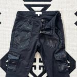 Joie  Okana B Cropped Cargo Skinny Ankle Pant in Caviar Black Size 29 Photo 12