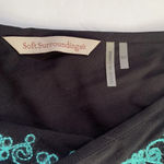 Soft Surroundings jumpsuit Black Turquoise embroidered accents Womens Size XSP Photo 4