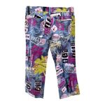 DKNY Jeans Y2K Map Print Pants Women 7 Low Rise Cropped Flare 2000s Streetwear Blue Size undefined Photo 4