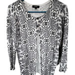 Premise Premis Black and White Floral Women's Cardigan Photo 0