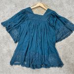 Badgley Mischka American Glamour  Chiffon Top Embellishment Bell Sleeve Boho L Photo 6