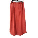 Gibson  Size Small‎ Skirt Orange High Low Pull On Elastic Waist Midi Solid Casual Photo 1