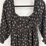 Altar'd State Altar’d State Black Puff Long Party Casual Sleeve Midi Square Neck Dress Small Photo 3