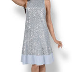 Frank Lyman Blue Silver Sequin Knit Dress Size 8 NWT Style 228242 Photo 0